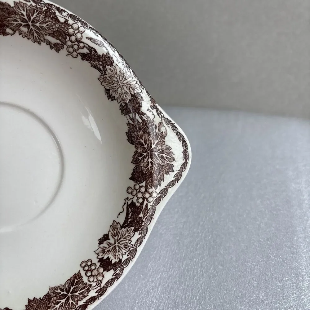 Vtg Miniature Staffordshire Style Bowl No Pitcher Brown Transferware Replacement